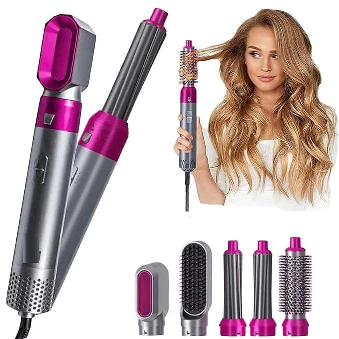 5 In 1 Hair Styler For Women - 5 In 1 Hot Hair Dryer Brush - 5 In 1 Hot Air Styler - 5 In 1 Multifunctional Hair Dryer Styling Tool - 5-in-1 Multi-head Hot Air Comb - 5 In 1 Hair Brush - 5in1 Electric Hair Curler