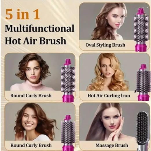 5 In 1 Hair Styler For Women - 5 In 1 Hot Hair Dryer Brush - 5 In 1 Hot Air Styler - 5 In 1 Multifunctional Hair Dryer Styling Tool - 5-in-1 Multi-head Hot Air Comb - 5 In 1 Hair Brush - 5in1 Electric Hair Curler