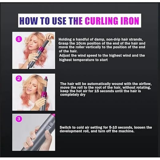 5 In 1 Hair Styler For Women - 5 In 1 Hot Hair Dryer Brush - 5 In 1 Hot Air Styler - 5 In 1 Multifunctional Hair Dryer Styling Tool - 5-in-1 Multi-head Hot Air Comb - 5 In 1 Hair Brush - 5in1 Electric Hair Curler