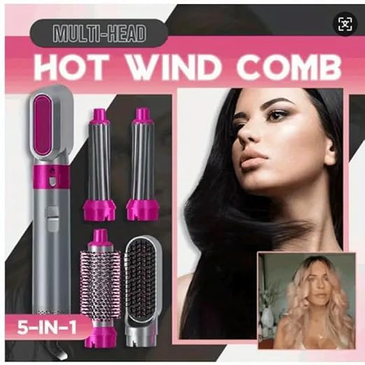 5 In 1 Hair Styler For Women - 5 In 1 Hot Hair Dryer Brush - 5 In 1 Hot Air Styler - 5 In 1 Multifunctional Hair Dryer Styling Tool - 5-in-1 Multi-head Hot Air Comb - 5 In 1 Hair Brush - 5in1 Electric Hair Curler