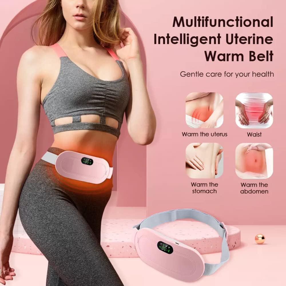 Menstrual Heating Pad Massager - Period Pain Relief Device - Portable Cordless Period Pain Relief - Back Pain & Stomach Pain Relief Massager - Period Pain Relief Belt