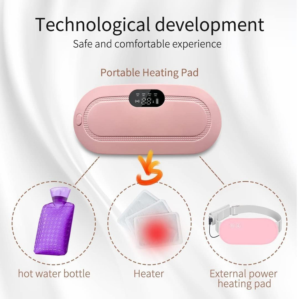 Menstrual Heating Pad Massager - Period Pain Relief Device - Portable Cordless Period Pain Relief - Back Pain & Stomach Pain Relief Massager - Period Pain Relief Belt