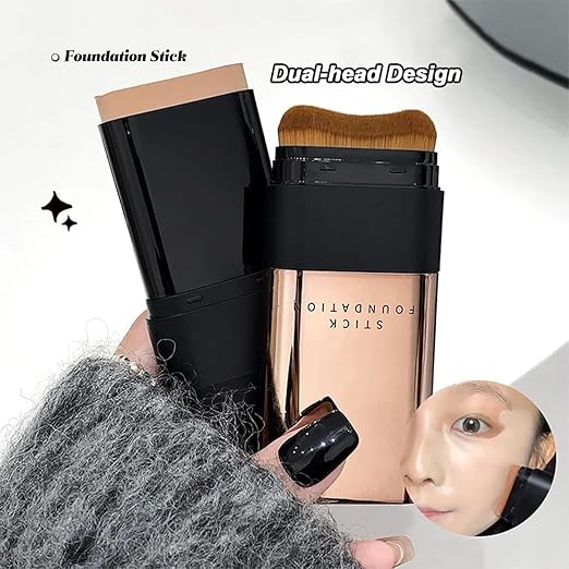 2 In 1 Makeup Foundation Stick - Makeup Stick With Buil In Brush - Face Makeup Contour Stick